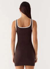 Kayla Mini Dress - Chocolate