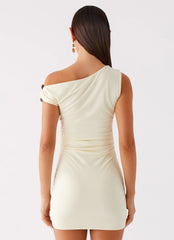 Seraphina One Shoulder Mini Dress - Yellow