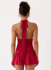 Esme Mini Dress - Red Magenta