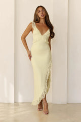 Enchanted By You Lace Midi Dress Yellow